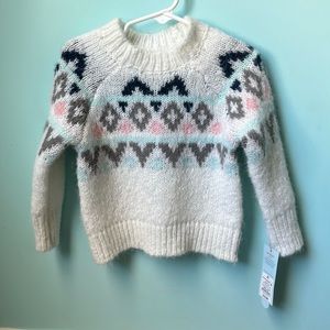 NWT Toddler Girls Cat & Jack Fair Isle Pullover Sweater